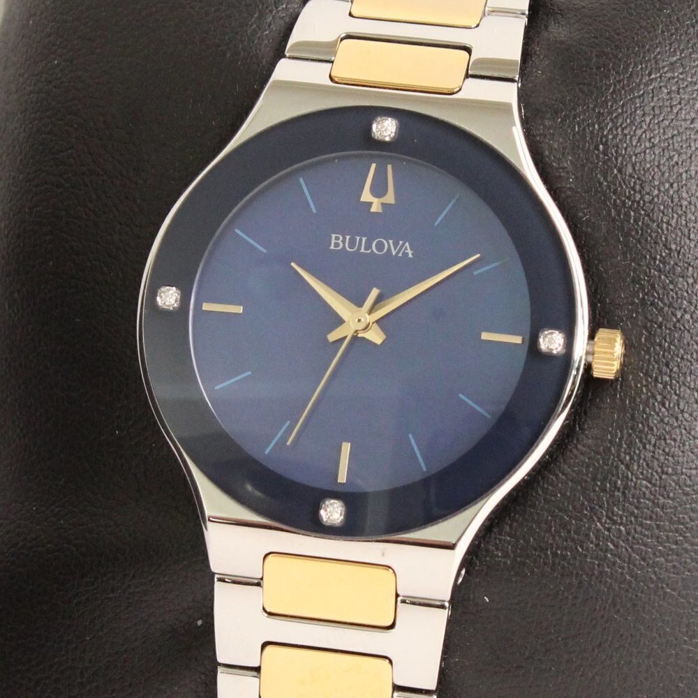 Bulova Women's Watch Diamond Indices Blue Mother Of Pearl Dial 32mm - Picture 7 of 13